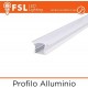 Profilo Alluminio 6063 - ad Incasso - Barra 2 metri