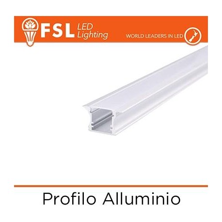 Profilo Alluminio 6063 - ad Incasso - Barra 2 metri