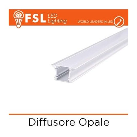 Cover diffusore Opale per profilo ad Incasso - 2 metri