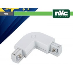 Connettore Forma  L  Binario EUROTRACK - Colore Bianco