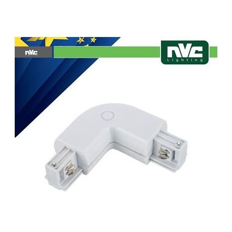 Connettore Forma  L  Binario EUROTRACK - Colore Bianco