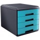 CASSETTIERA Mydesk 4 cassetti - Infrangibile - ColorTURCHESE