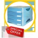 CASSETTIERA Smile ARC 4 cassetti AZZURRO traslucido - 2 pz