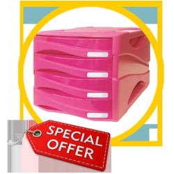 CASSETTIERA Smile ARC 4 cassetti FUCSIA traslucido - 2 pz